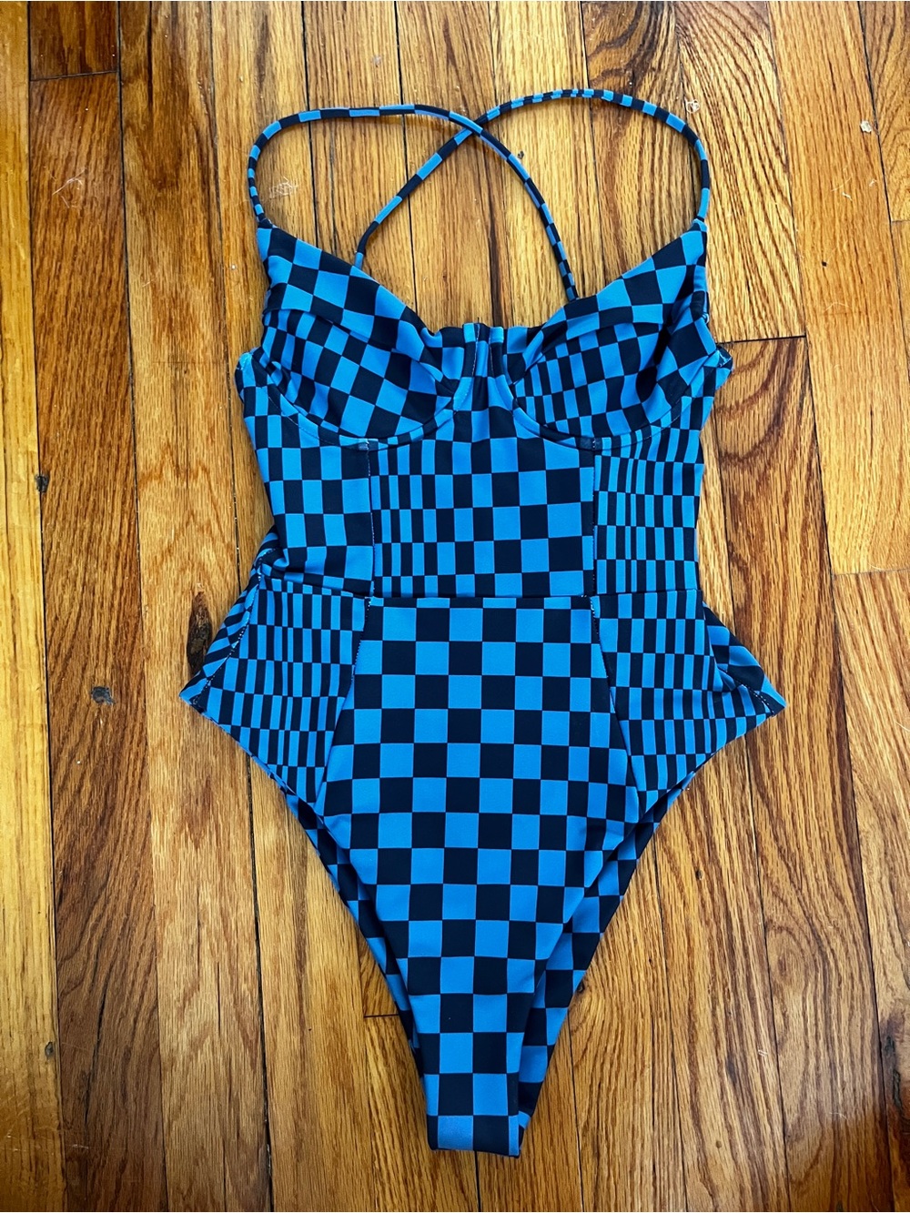 Skatie Blue Check St. Martin One Piece | Size S/XS